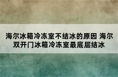 海尔冰箱冷冻室不结冰的原因 海尔双开门冰箱冷冻室最底层结冰